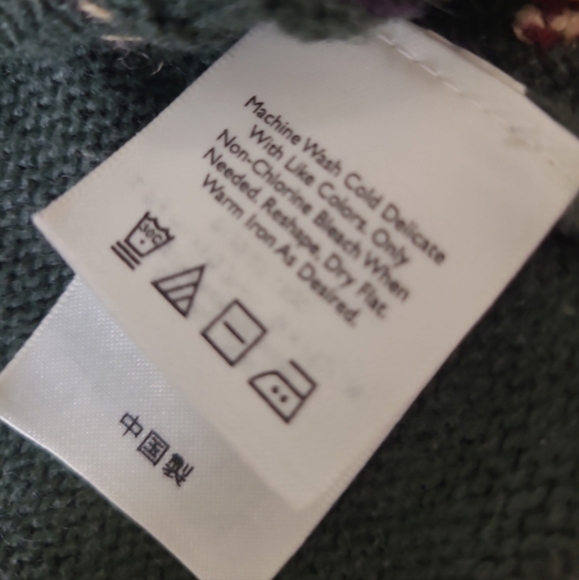 Vintage Eddie Bauer Women's SZ Med. Zip Cardigan embroidery forest green Y2K - Picture 10 of 11